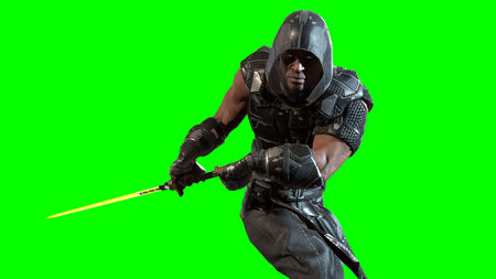 3d render on chromakey background