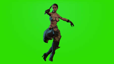 Dark Assassin lady 3d renderの写真素材