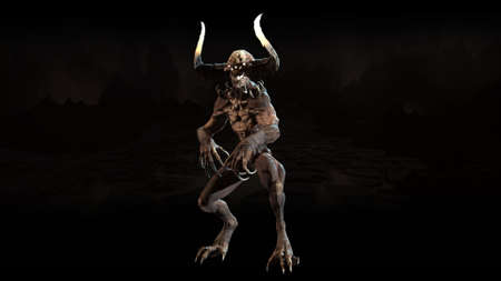 Demon mythical monster 3d renderの写真素材