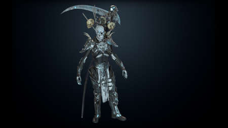 Necromancer, render 3D models on the background of chromakeyの写真素材