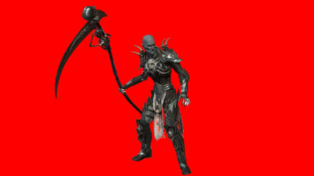 Necromancer, render 3D models on the background of chromakeyの写真素材