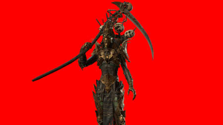 Necromancer, render 3D models on the background of chromakeyの写真素材