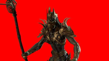 Necromancer, render 3D models on the background of chromakeyの写真素材