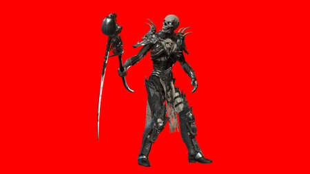 Necromancer, render 3D models on the background of chromakeyの写真素材