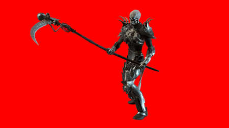 Necromancer, render 3D models on the background of chromakeyの写真素材