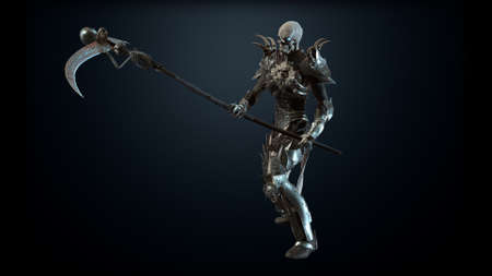 Necromancer, render 3D models on the background of chromakeyの写真素材