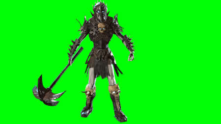 3D render Necromancer  on chroma key backgroundの写真素材