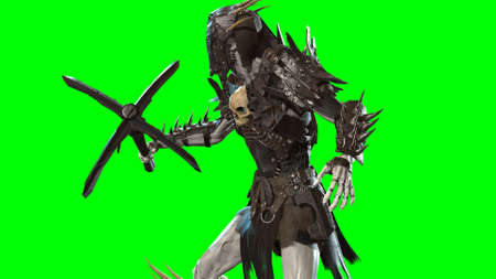 3D render Necromancer  on chroma key backgroundの写真素材