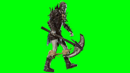 3D render Necromancer on chroma key backgroundの写真素材