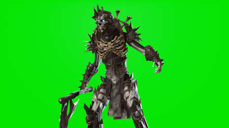 3D render Necromancer on chroma key backgroundの写真素材