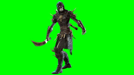 Necromancer, render 3D models on the background of chromakeyの写真素材