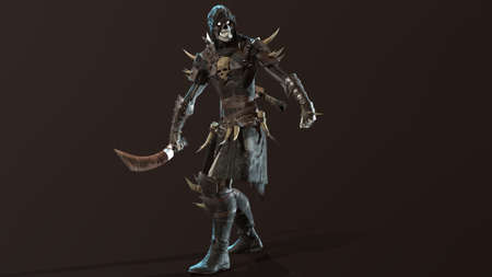Necromancer, render 3D models on the background of chromakeyの写真素材