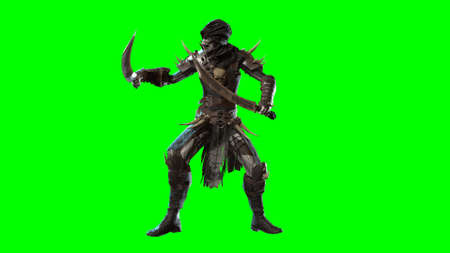 Necromancer, render 3D models on the background of chromakeyの写真素材