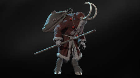 Krampus 3d render model CGの写真素材
