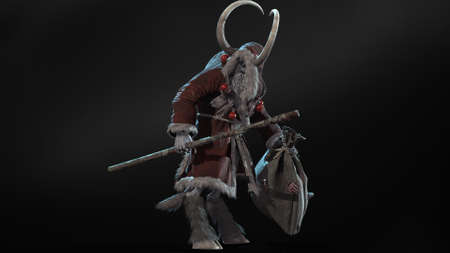Krampus 3d render model CGの写真素材