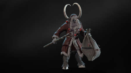 Krampus 3d render model CGの写真素材
