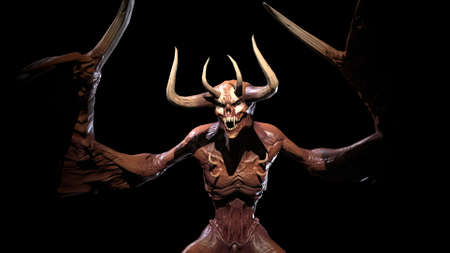 Demon mythical monster 3d renderの写真素材