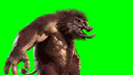 WereBoar mythical monster 3d renderの写真素材