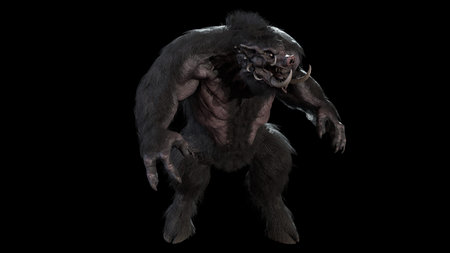 WereBoar mythical monster 3d render