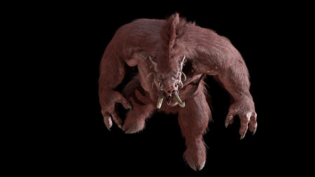 WereBoar mythical monster 3d render