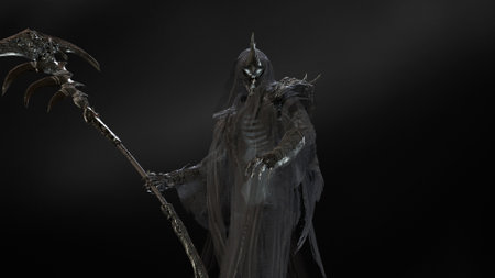 Render of an isolated dangerous fantasy Wraithe creatureの写真素材
