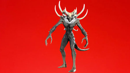 Demon mutant mythical monster 3d render imageの写真素材