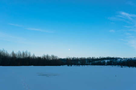 blue sky release of a new moonの写真素材