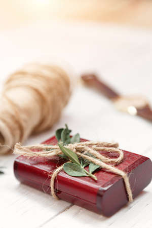 The concept of retaining memories is a set of cool thread things, and a wristwatch for decorationの写真素材