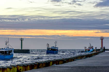 Fishing RÃ¼genwaldermuende Baltic Seaの写真素材