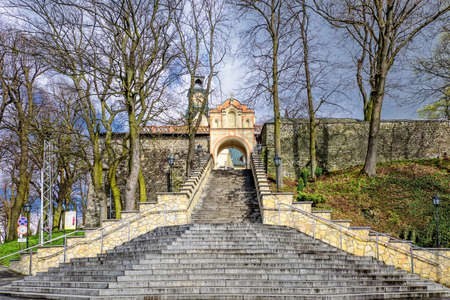 Gate stairs Sankt Annabergの写真素材