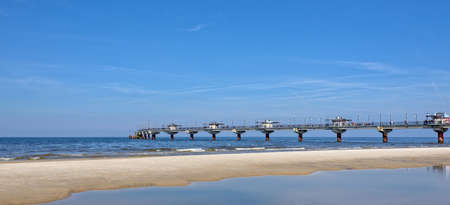 Midzyzdroje Sea bridge Baltic Sea coastの写真素材