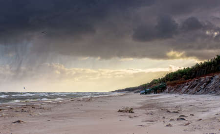 Storm sky beachの写真素材