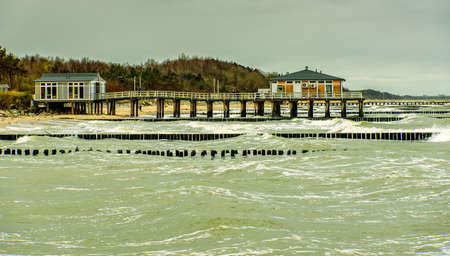 Sea bridge Promenade Henkenhagenの写真素材