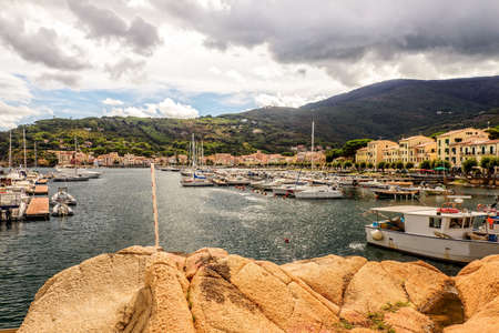 Rock Marciana Marina harbor villageのeditorial素材