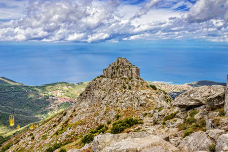Summit mountains Monte Capanne mountain cable carの写真素材