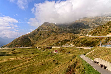 House Road Switzerland Alps Mountains Arioloの写真素材