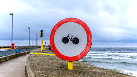 Traffic sign Kolberg promenadeの写真素材