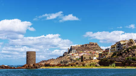 Tower Castelsardo city hillの写真素材