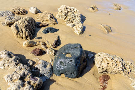 Stones beach sandの写真素材