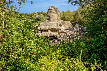 Tomba di Giganti Coddu Vecchiu Giant grave sardinesの写真素材