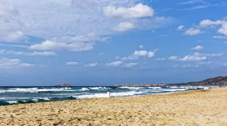 Spiaggia Li Junchi Badesi beach Mediterraneanの写真素材