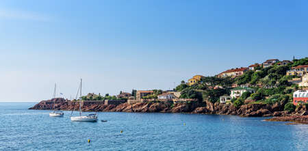 Coast Cote d'Azur Mediterranean yachtのeditorial素材