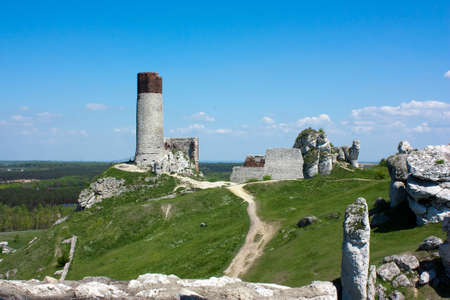 old medieval  castle in Olsztyn Polandの写真素材