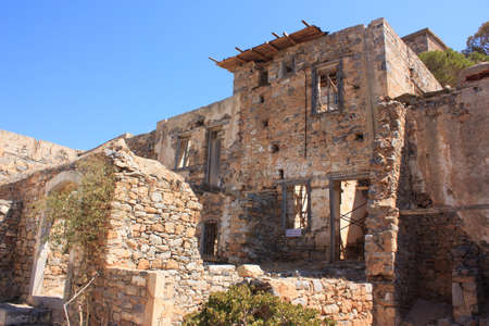 ruined house on leper island Spinalongaの写真素材