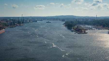 view of the port from the lighthouse in ?winouj?cie