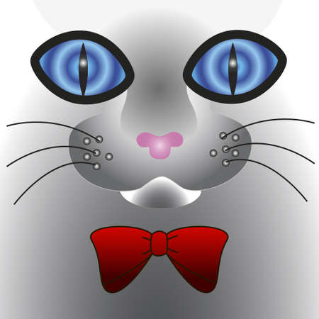 Abstract fantastic cat face with big eyes.のイラスト素材