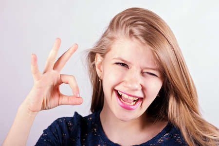 Cheerful smiling girl.の写真素材