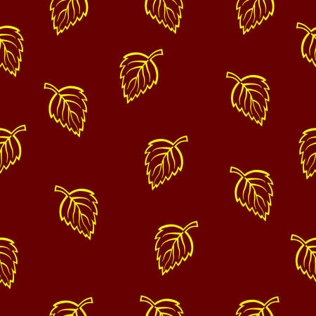 Seamless beautiful pattern of gold-colored leaves on fabric, wallpaper, etc.のイラスト素材
