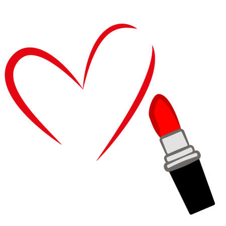 Someone painted the heart with lipstick.のイラスト素材