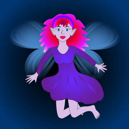 Fairy tale character girl elf with big wings.のイラスト素材